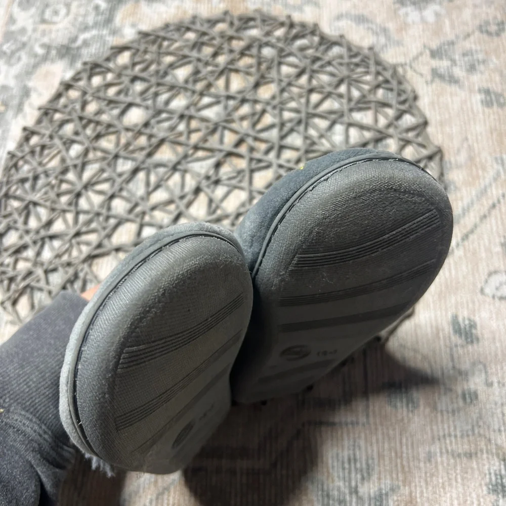 Gray Fuzzy Slippers with Game Controller Design